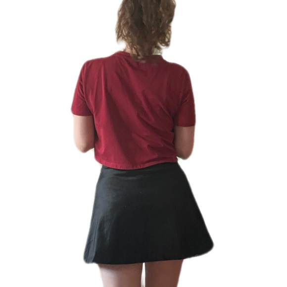 Free People Funkytown Zip Up Black Velvet A-line High Waisted Mini Skirt - Picture 4 of 6
